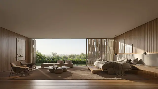Suíte ampla com cama, estar e vista para o verde, Três Figueiras, Porto Alegre